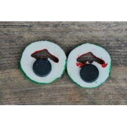 Twee magneetjes met kerstman