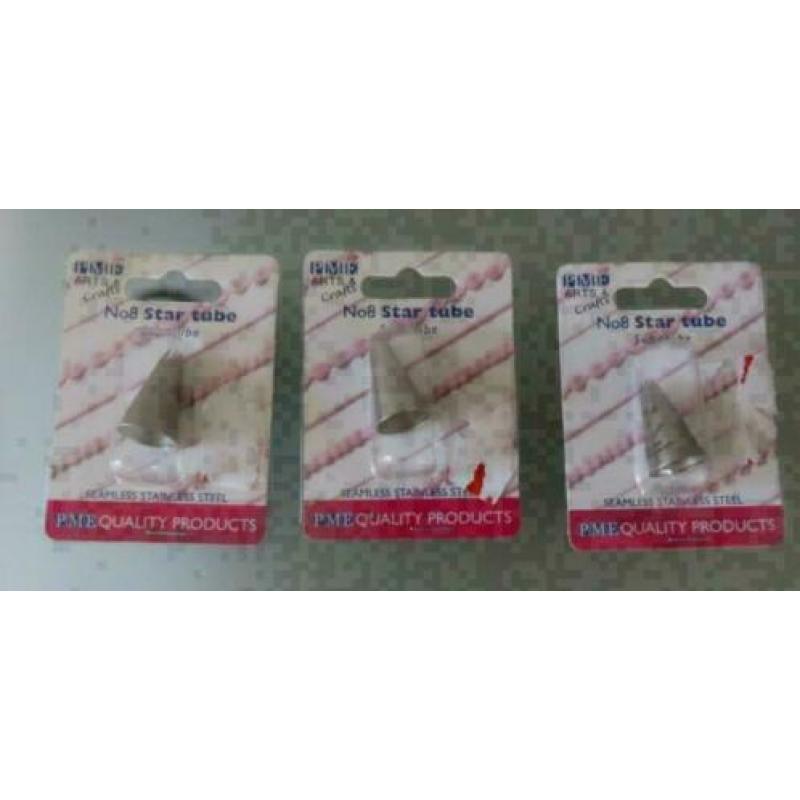 3 stuks spuitmond Nozzle PME / Star Tube nr. 8