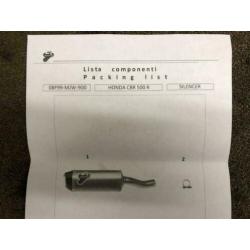 Termignoni uitlaat demper Honda CBR400R CBR500R CB500F