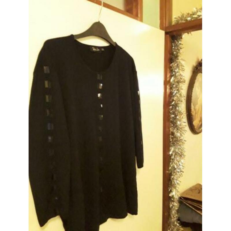 PINA LIA-feestelijke trui . XXL (oksel 58-62cm) zwart.