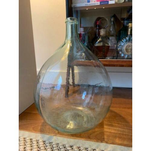 FLES, Grote groene fles van glas