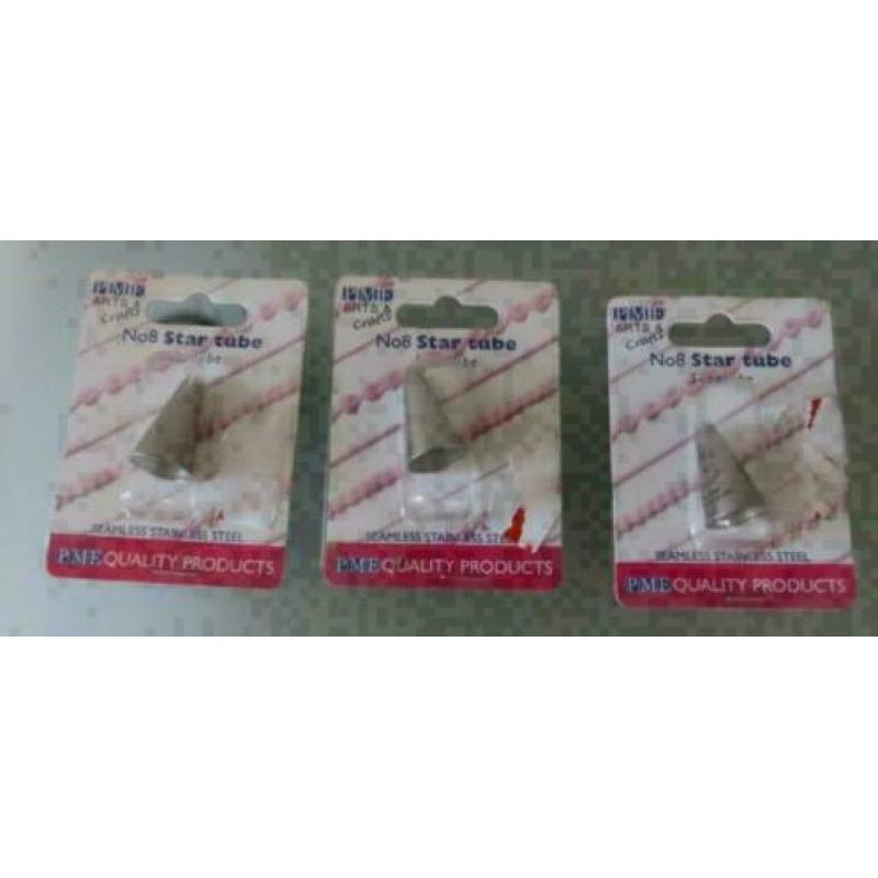 3 stuks spuitmond Nozzle PME / Star Tube nr. 8