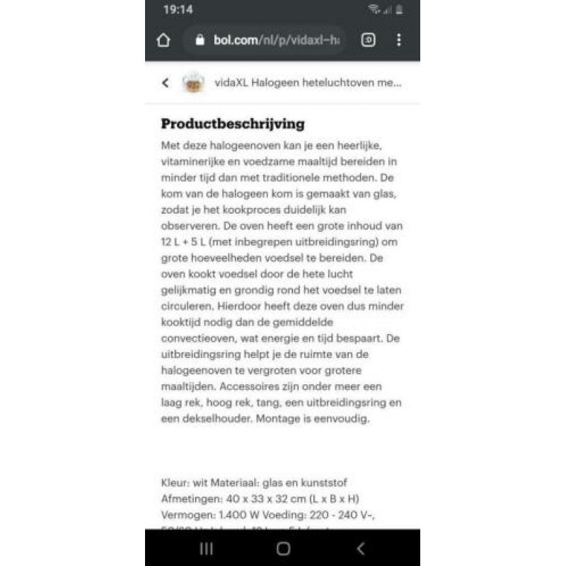 Halogeen heteluchtoven