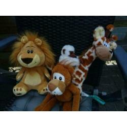 3 knuffels jungle