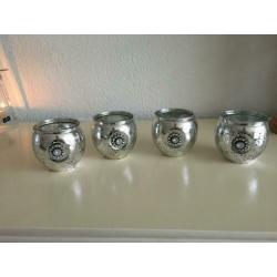 4 waxinelichtjes zilver