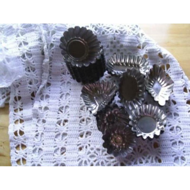 Bakvormpjes, aluminium , jaren 60