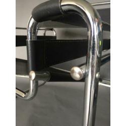 Breuer Wassily Bauhaus chroom buizenstoel fauteuil leer