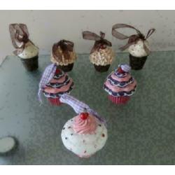 7 stuks kerstboom hanger cupcake