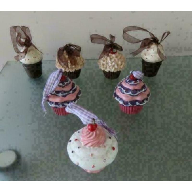 7 stuks kerstboom hanger cupcake