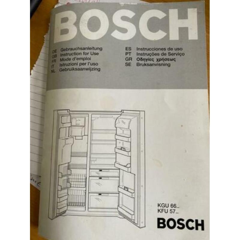 Amerikaanse Bosch Dubbele RVS koelkast/vriezer combi
