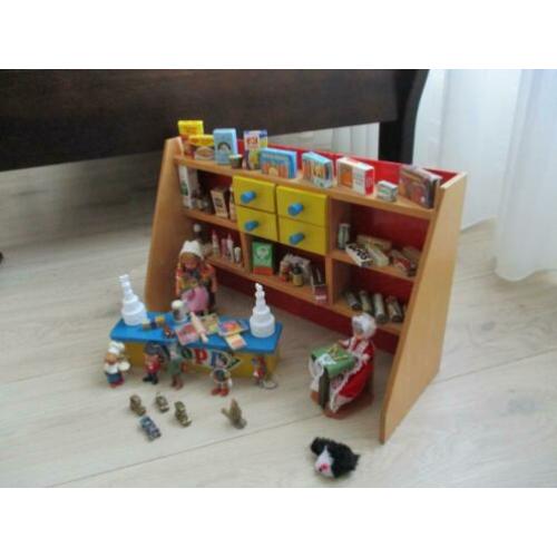 een leuk oud houten winkeltje met toebehoren
