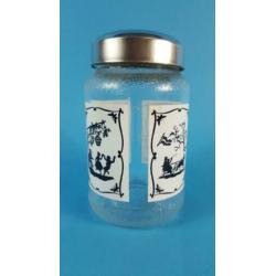 Nescafe glazen voorraadpot, silhouet afbeeldingen. 6C7