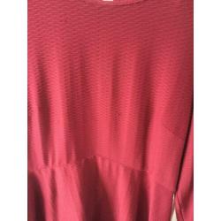 Steps elastische stretch jurk bordeaux lange mouwen 38 M