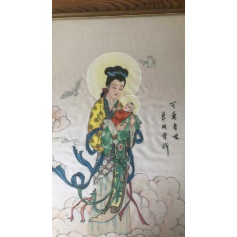 Chinees kunstwerk in lijst