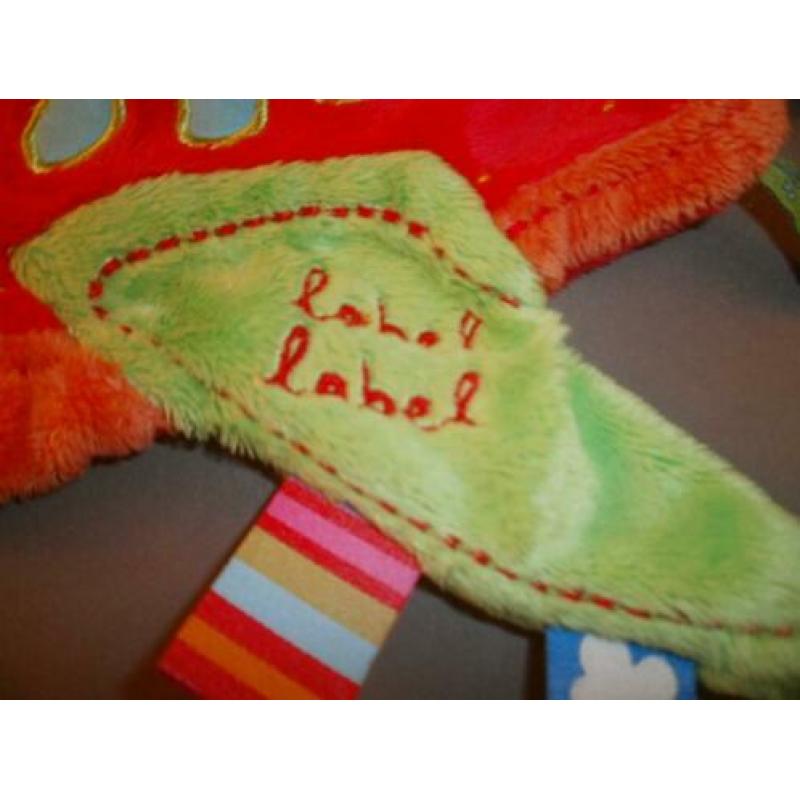 labellabel vliegtuig doekje rood/geel/paars/groen velours