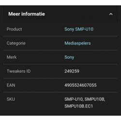 SONY SMP-U10 media player