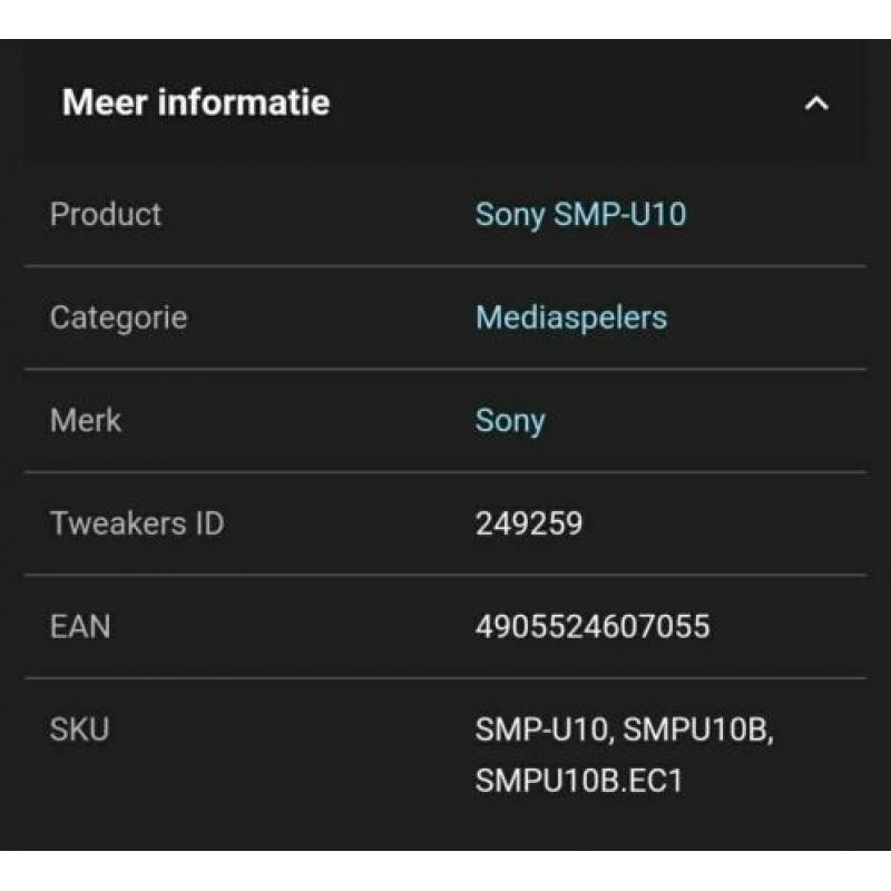SONY SMP-U10 media player
