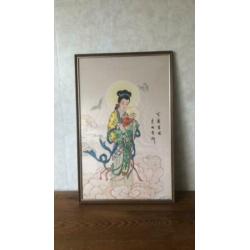 Chinees kunstwerk in lijst