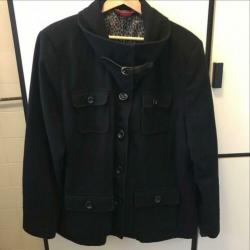 MS mode zwarte winterjas maat 50
