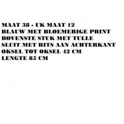 Maat 38 - blauw met tulle top tuniek