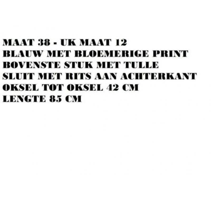 Maat 38 - blauw met tulle top tuniek