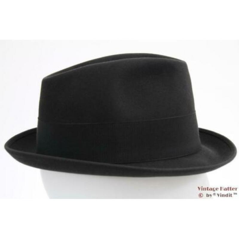 Vintage Gleufhoed Borsalino donker grijs 55 = S tot XS