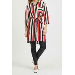 NIEUW,"OBJECT"gestreepte jurk/tuniek zwart/wit/geel/blauw 42