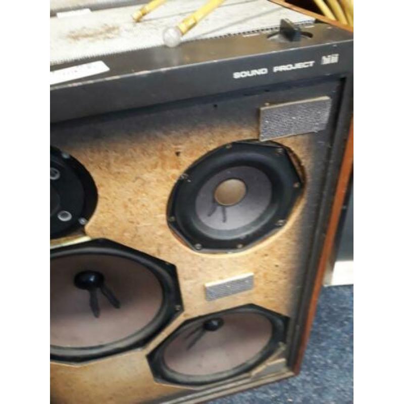 zeldzame Vintage 1970 Sound Project Pro luidsprekers met