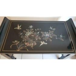Houten krukje (Chinese lak - piano bankje)