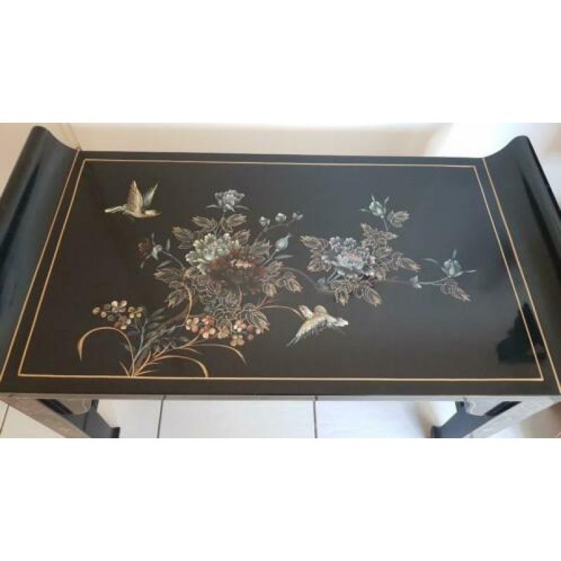 Houten krukje (Chinese lak - piano bankje)