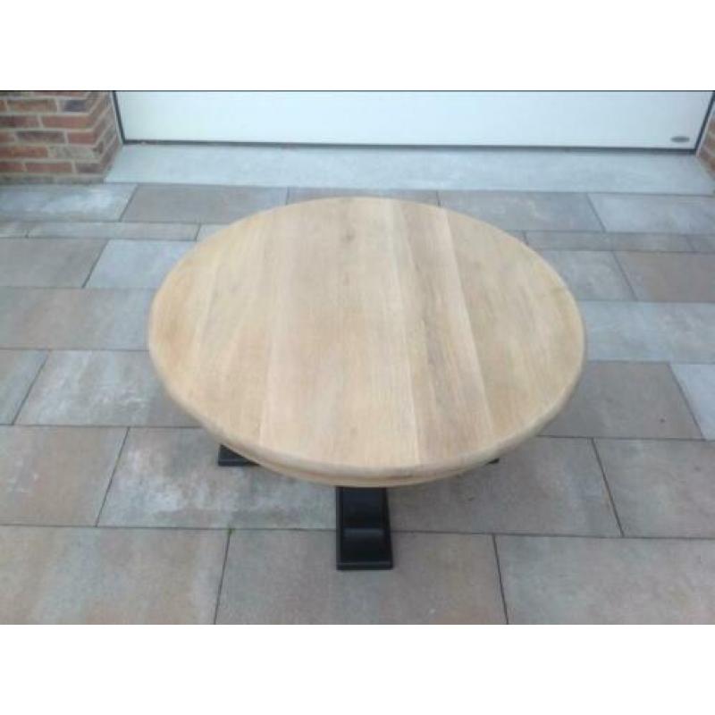 Salontafel rond zwart | Ronde zwarte salontafel | Eikenhout
