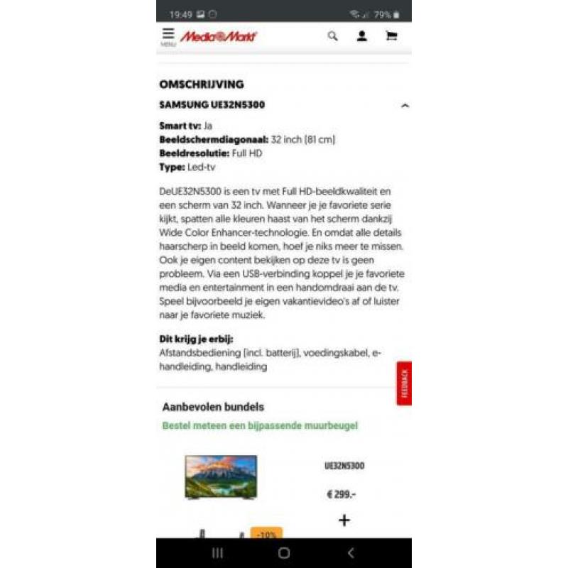 Samsung led tv ue32n5300