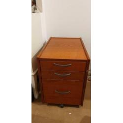 IKEA Effektiv kersen mooie set bureau, ladenblok en rolkast