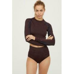 H&M High Waist Bikinibroekje, maat M, donkerpaars, NIEUW