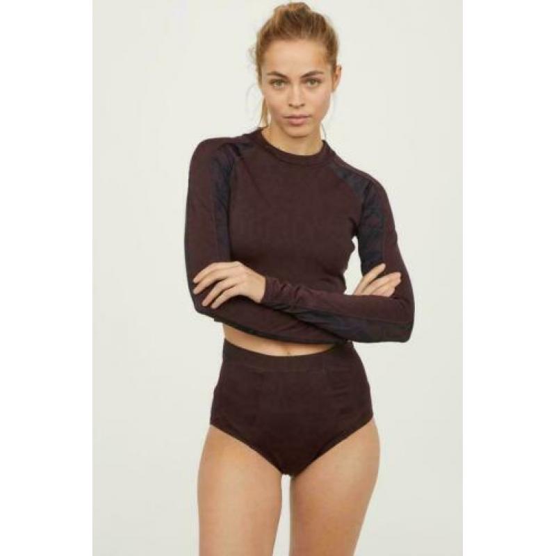 H&M High Waist Bikinibroekje, maat M, donkerpaars, NIEUW