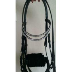 Hoofdstel compleet Full zwart leder met bit