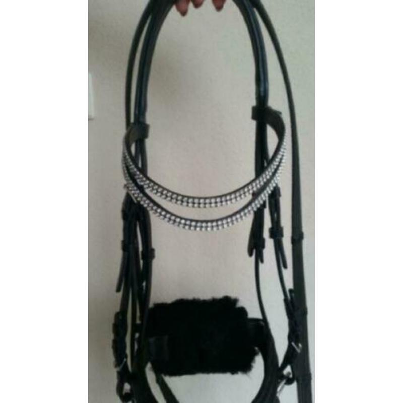 Hoofdstel compleet Full zwart leder met bit