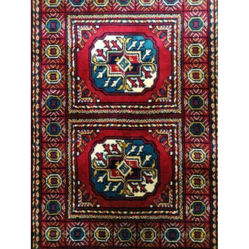 Vintage Perzisch tapijt Bokhara art silk retro kleed 40x61cm