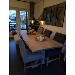 Boomstam tafel (massief eiken)