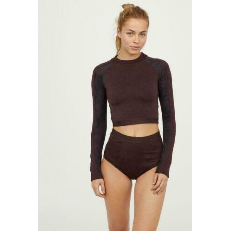 H&M High Waist Bikinibroekje, maat M, donkerpaars, NIEUW
