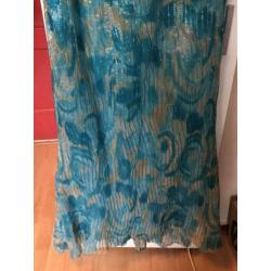 Blauwe glitter galajurk avondjurk abiye