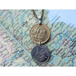 China: originele munt ketting/sleutelhanger reiscadeau