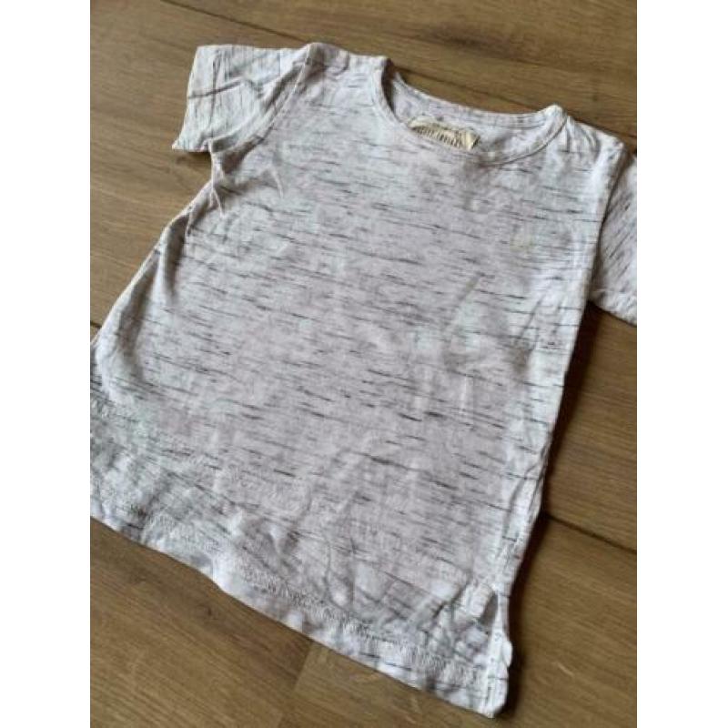 Z.g.a.n. Wit / grijs shirt van Little Indians, maat 80