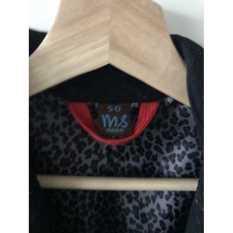 MS mode zwarte winterjas maat 50