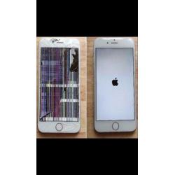 iPhone 7 6s 6 5s X 7+ 8 plus scherm barst glas lcd reparatie