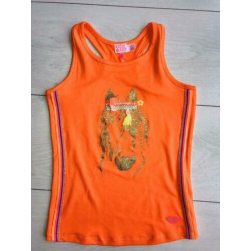 Nieuw shirtje Kidz Art oranje paard maat 110/116