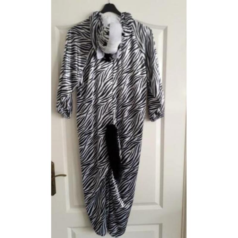Onesie Zebra pluche verkleedkleding carnaval 140