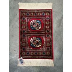 Vintage Perzisch tapijt Bokhara art silk retro kleed 40x61cm