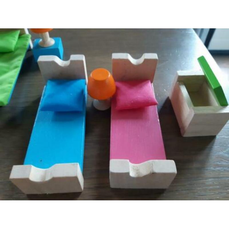 Poppen meubels hout 40-delig