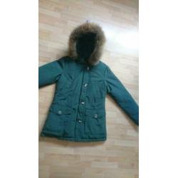 Airforce winterjas parka groen bontkraag M